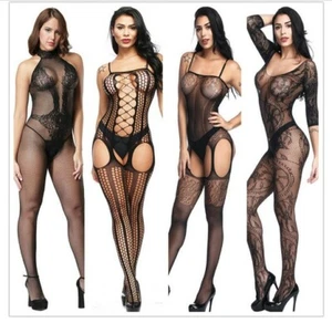 M - BODY INTIMO SEXY LINGERIE MERLETTO PIZZO TRASPARENTE RETE SLIP PERIZOMA - Foto 1 di 16