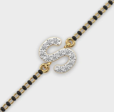 Diamond Encrusted S Mangalsutra Bracelet in 14k Lab Grown Diamond - Image 1 of 4