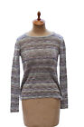 Calypso St Barth Sweater Cardigan Striped Metallic Fine Weave Womens Size Xs