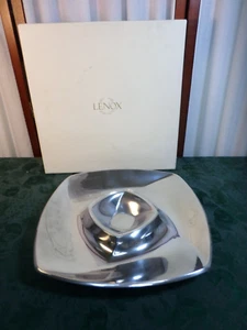 NIB-1999-14" Beautiful Lenox Aero Metal Chip & Dip Tray w/ Removable Bowl - Picture 1 of 10