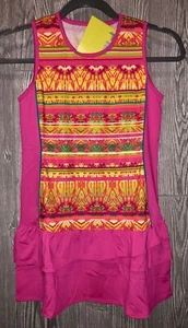FILA Paint The Lines Pink Yellow Tank Tennis Dress NEW Girls Sz XXS 3 / 4  S 7 - Picture 1 of 7
