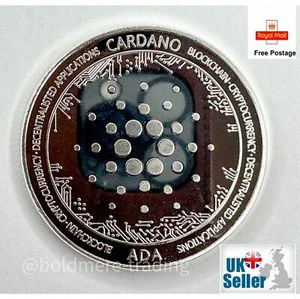 CARDANO (ADA) Novelty Crypto Currency Physical Collectible Silver Plated Coin - Picture 1 of 7