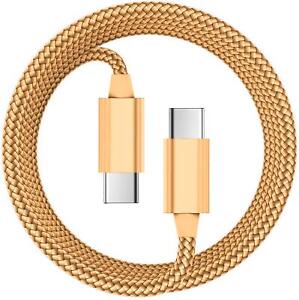 Type C to C 1/2/3m Gold Data Sync Nylon Braided Cable for Android and iPhones