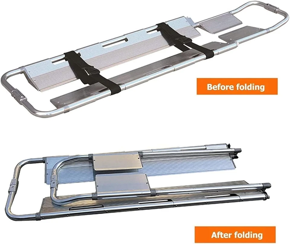 Tragbare Bahre, Schaufeltrage aus Aluminium, faltbar, teleskopisch, Krankentrage - Bild 1 von 4