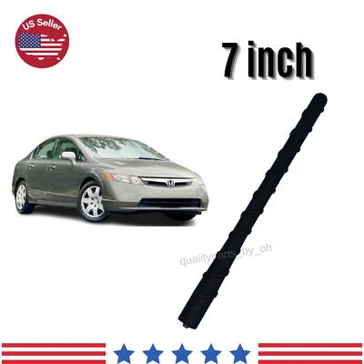 Antena aérea corta mástil negro de repuesto de radio de 7" para Honda Civic 2002-2008 Foto 1 de 4