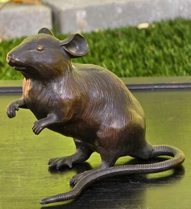 Antique Japanese Meiji Period Bronze Good Fortune Rat Statue Figurine - Picture 1 of 9