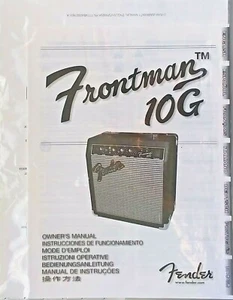 Amplificador de guitarra Fender Frontman 10G folleto manual del propietario, nuevo en plástico. - Imagen 1 de 1