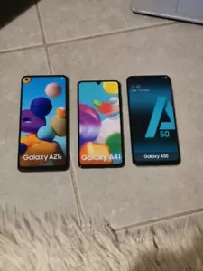 Lot 3 Telephones Factices SAMSUNG A21s A41 A50 SMARTPHONE 1:1 taille Et Poids - Foto 1 di 12