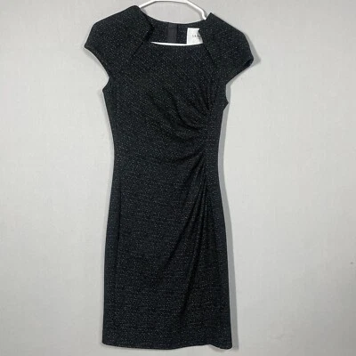 Vestido LK Bennett Mujer 2 Negro Funda Lana Moteada Mira Acanalado Carrera Cápsula Foto 1 de 4