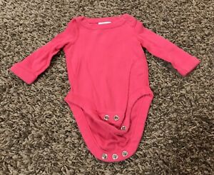 HANNA ANDERSSON Newborn Pink Long Sleeve Bodysuit Organic Cotton Baby Clothes