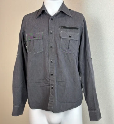 Eighty Eight Platinum Men’s Small Shirt Platinum Gray Long Sleeve Grunge Rock - Image 1 of 4