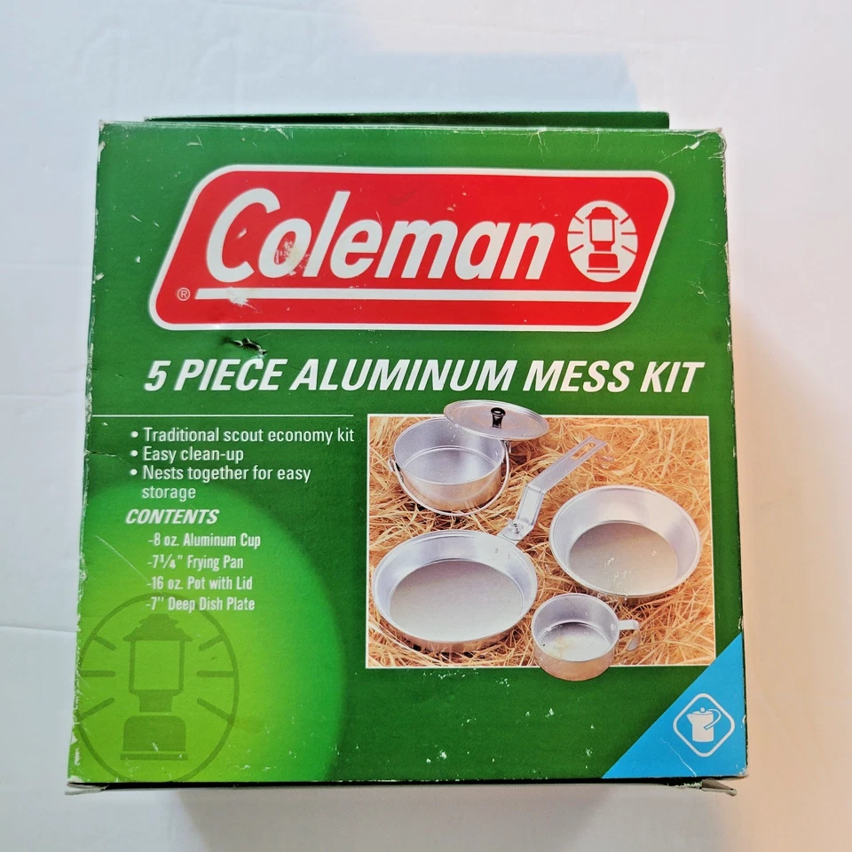 Coleman 5 Piece Aluminum Mess Kit  Traditional Scout Kit New In Box - Image 1 of 3