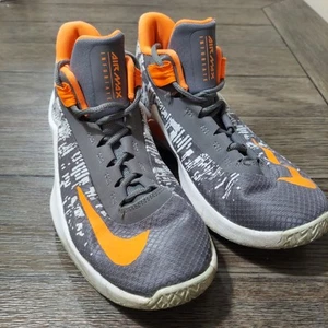 Nike Air Max Infuriate Mid Boys 5.5Y Gray Orange Black Basketball Running Shoes - Picture 1 of 14