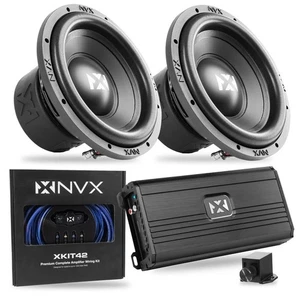 NVX NSW104v3 10" Subwoofer + Monoblock Amplifier with Wiring Kits - Picture 1 of 21