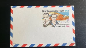USA 1980 28¢ Airmail Postal Cover First Transpacific Flight 1931 Unused - Picture 1 of 2