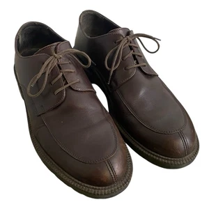 J Crew Split Toe Derby Shoe Mens 9 Espresso Brown Leather Lug Sole Made in Italy - Picture 1 of 8