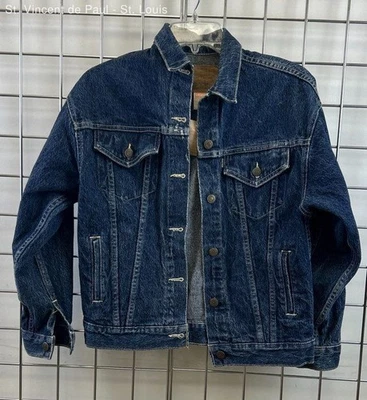 Chaqueta de Camionero Denim Años 80 LEVI STRAUSS 100% Algodón TALLA VINTAGE-Mujer Grande EE. UU. Foto 1 de 4