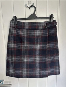 M&S Fully Lined Check / Tartan Wrap Skirt, Size 12 *Perfect Condition* - Picture 1 of 7