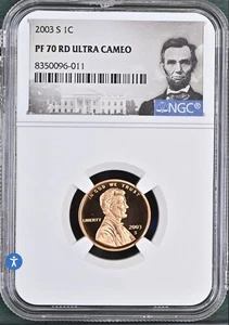 2003-S 1C LINCOLN MEMORIAL CENT NGC PF 70 RD ULTRA CAMEO TOP-POP HIGHEST-GRADES - Picture 1 of 2