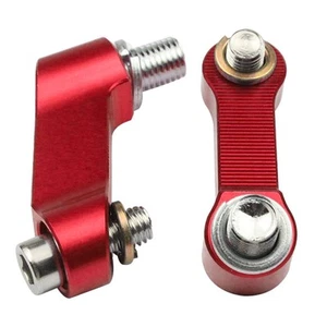 1Pair Red Motorcycle Mirror Extender Riser Extension Bracket Adapter wf - Picture 1 of 5