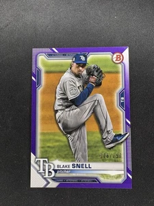 Blake Snell 2021 Bowman Purple /250 #82 Tampa Bay Rays, Dodgers - Picture 1 of 2