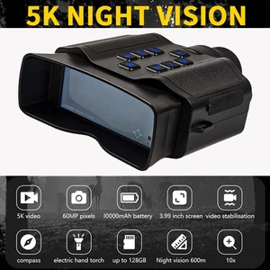 5K Video 10X Digital Zoom Night Vision Telescope Camera Hunting 600m Distance - Picture 1 of 16