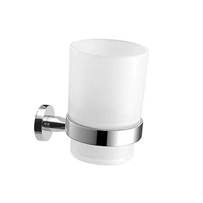 Toothbrush Holder Wall Mounted with Satined Cup with Chrome-Plated 10*9.5cm - Image 1 of 4