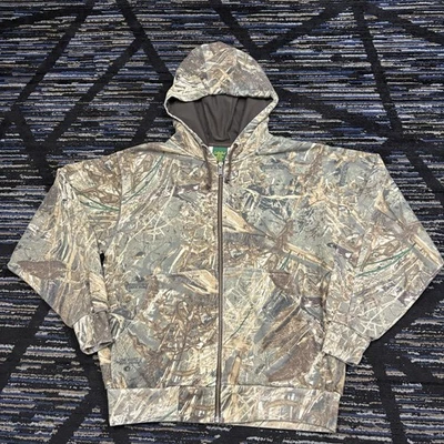 Cabela's Camo Jacket Duck Blind Camo Mossy Oak Full Zip Hoodie Heavyweight M - Image 1 of 4