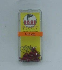 H & H B1610-01  Cocahoe Saltwater Ball Jig Head 1/16 oz. Red 10CT - Picture 1 of 3