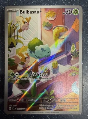 Pokémon TCG Stellar Crown Bulbasaur #143 Illustration Rare NM - Image 1 of 4
