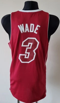 Camiseta roja Adidas de baloncesto de la NBA Miami Heat #3 WADE talla pequeña Foto 1 de 4