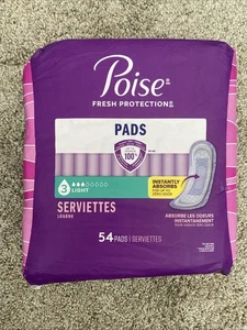Poise Incontinence Pads for Women, 3 Drop Light Absorbency, Regular Length 54 Ct - Picture 1 of 8