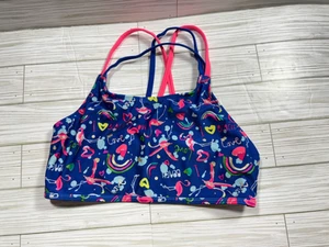 Cat & Jack Girls Swim top Size XL – Dark Blue with Rainbow and Heart Print - Picture 1 of 2