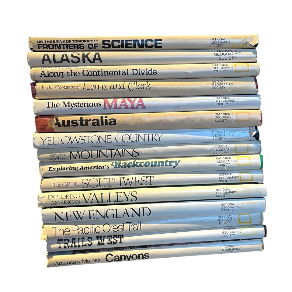 Vintage National Geographic Society Hardcover Books Lot of 15 Home School Foto 1 de 4