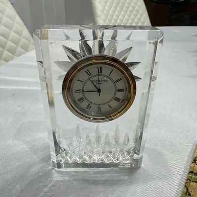 Waterford Crystal Lismore Small Clock, 4.5” High - New Battery - Working Ok - Image 1 of 4