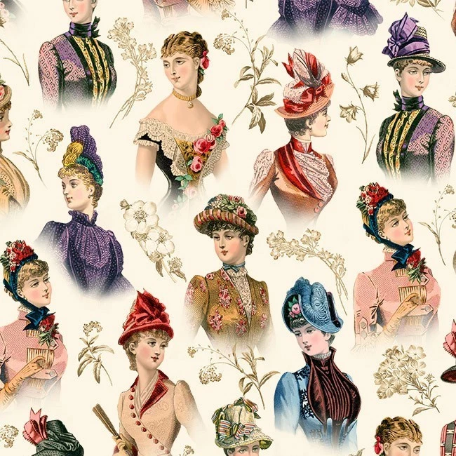 Damas victorianas - ¡precio de 1 yarda! - Patios continuos disponibles. Foto 1 de 1