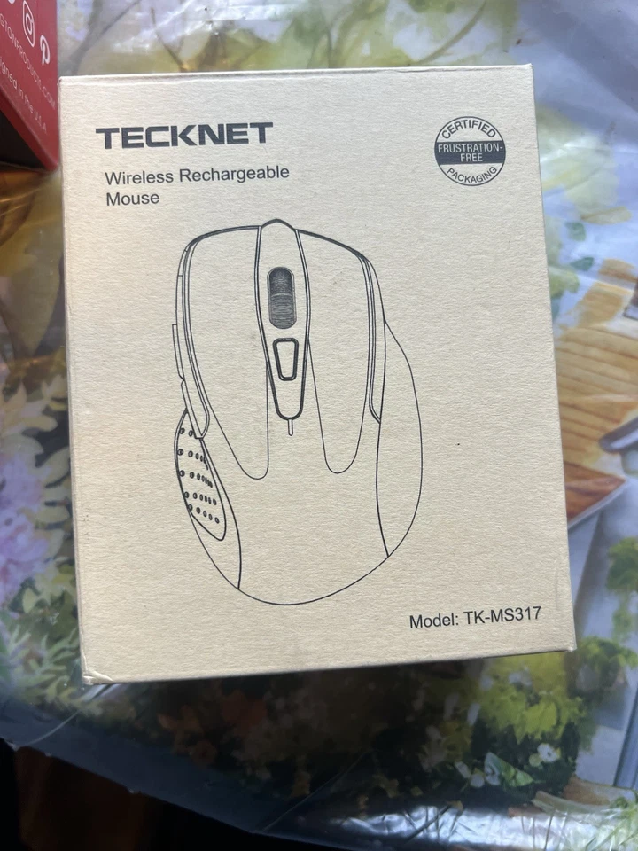 Tecknet Wireless Rechargeable Mouse TK-MS317 Open Box Black / Gray - Image 1 of 1