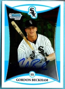 2008 Bowman Draft Chrome  Autograph  Auto  Gordon Beckham AU  Card # BDPP-118