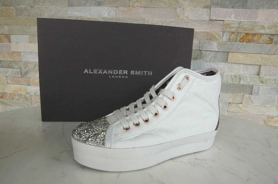 Alexander Smith London Tg. 41 High Top Sneakers Borchie Scarpe Nuovo Origin. - Immagine 1 di 4