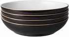 Denby - Elements Black Pasta Bowls Set Of 4 - Dishwasher Microwave Safe Crockery