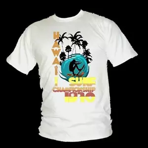 T-shirt uomo hawaiana SURF championship RETRO 1970 stile vintage - Foto 1 di 2