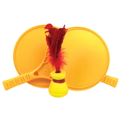 TUNTURI Indiaca Tennis Set, 2 Schläger, 1 Ball, Wurfspiel, Handfederball, Wurfball