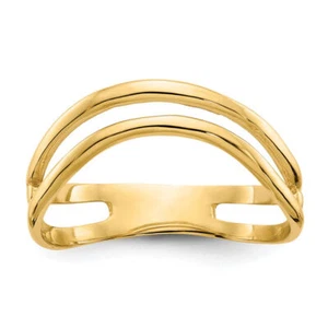 14K Solid Yellow Gold Double Wave Thumb Statement Ring - Picture 1 of 44