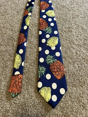 Impresión TIE FRUIT ICEBERG VINTAGE AÑOS 90 100% SEDA ITALIA Foto 1 de 4