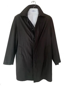 Banana Republic Men's Trench Coat Color Black Size M-L Elegant Business Carrier - Picture 1 of 12