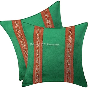 Velvet Cushion Cover Decorative Sofa Cover Ethnic Indian Bohemian Home Decor - Foto 1 di 6