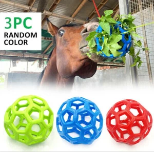 3x Pferde Leckerli Ball Heu Spielball Ziegen Heu Ball Hängende Füttern Spielzeug - Bild 1 von 8