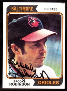 Topps #160 Brooks Robinson 1974 autógrafo, tarjeta firmada - Imagen 1 de 1