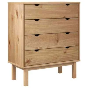 Retro Scandi Chest of Drawers Dresser Tallboy Storage Cabinet Bedroom Pine Wood - Picture 1 of 6