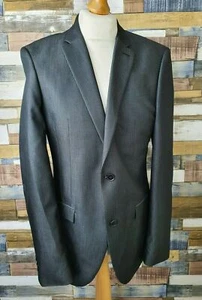 Next Mens Black Striped Single-Breasted Suit Jacket Size 40L - Picture 1 of 8
